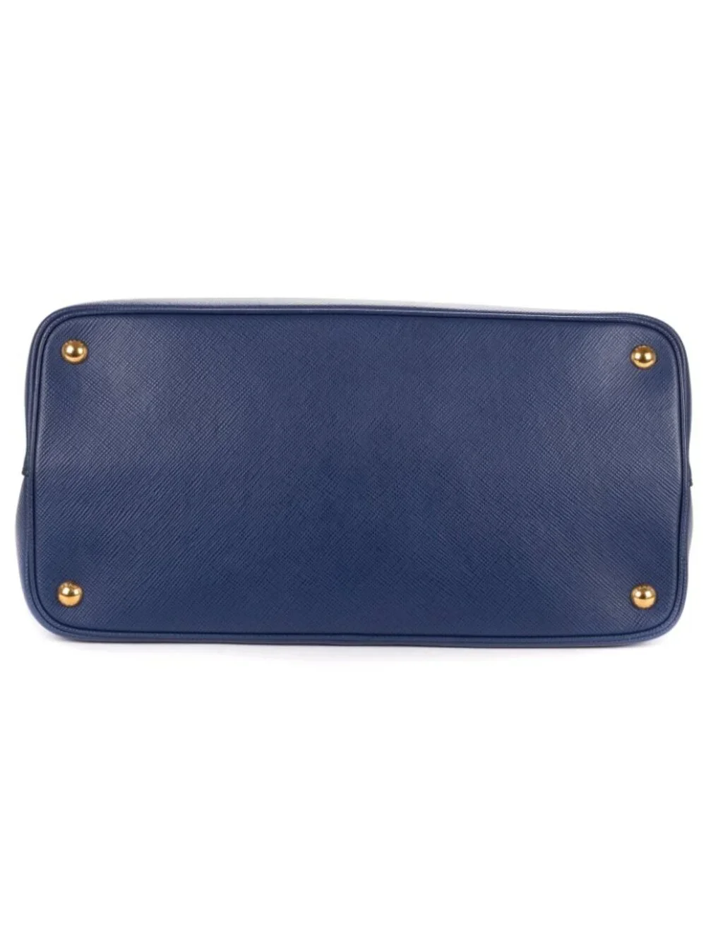 Prada Cuir Double Handle Tote Navy Red Saffiano Leather
